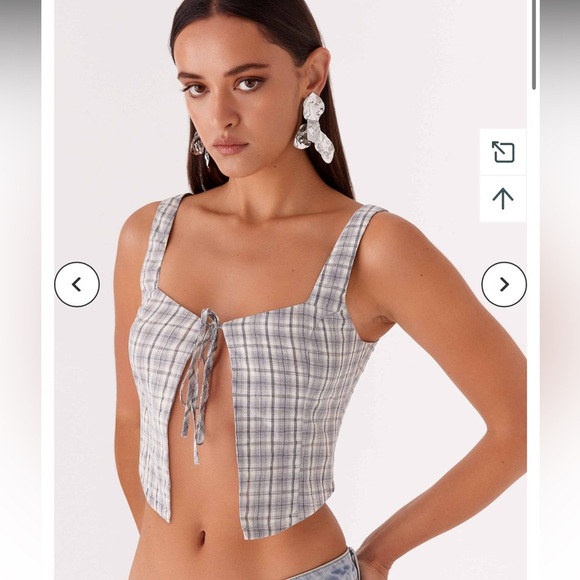 Peppermayo Tops - NWT PEPPERMAYO- Oasis Dreams Tie Top - Check size 6